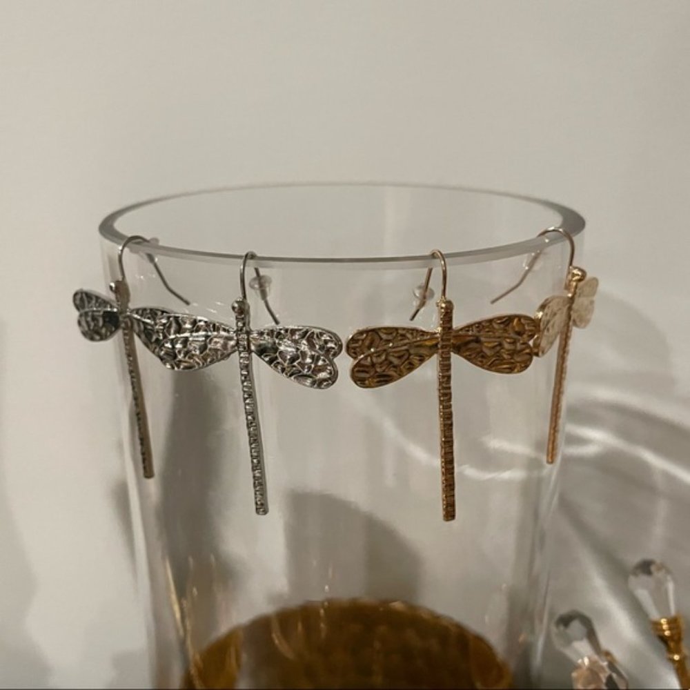 Dragonfly Drop Earrings - Picture 2 of 10